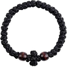Load image into Gallery viewer, Orthodox Prayer Ropes 30 knot Stretchy Prayer Bracelet Black