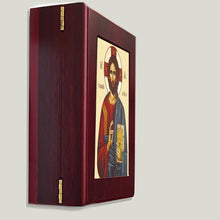 Load image into Gallery viewer, CHRIST BLESSING, PANTOCRATOR GILDED- Byzantine Greek Icon Wall Hanging Icon Box - Prayer Ropes, Beads, Jewelry Prayer Cards Anything Sacred - Catholic Orthodox icon Icon 7 1/2 Inch