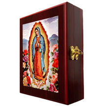 Load image into Gallery viewer, Our Lady of Guadalupe Icon Framed in WALL Hanging Or TABLE Box - Prayer Ropes, Beads, Jewelry Prayer Cards Anything Sacred - Catholic Orthodox icon Icon 7 1/2 Inch