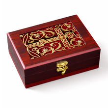 Load image into Gallery viewer, Three Bar Cross Wooden Icon Box Keepsake For Prayer Beads Rosary Jewelry - Anything Sacred 7 1/2 Inch - Table or Wall Hanging