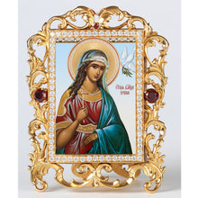 Load image into Gallery viewer, Orthodox Icon Saint Irina Jeweled Frame