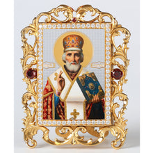 Load image into Gallery viewer, Orthodox Icon Saint St Nicholas Jeweled Frame