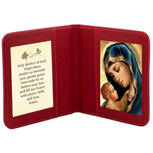 Load image into Gallery viewer, Travel Prayer Book - Traveling Faith: Madonna and Child Icon with Prayer in Leatherette Wallet Case