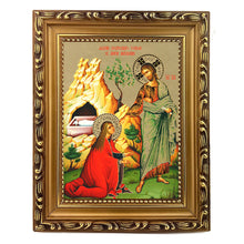 Load image into Gallery viewer, Christ Appearing To Mary Magdalene Gold Foil Icon - Wooden Frame - Wall Hanging With Stand 7 3/4 Inch tall
