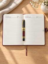 Load image into Gallery viewer, Christ the Teacher Icon Prayer Journal with Pen – PU Leather Gratitude Journal - 8 7/8"x5 8/8" - Gold Foil Icon
