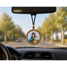 Load image into Gallery viewer, Virgin Mary - Car Room Christmas Tree Pendant - Reversible - On Rope - Eternal Bloom and Extreme Humility Icons 2"
