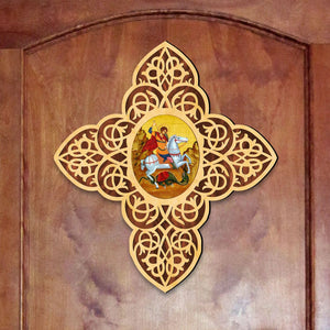 St. George Filigree Wooden Cross by Museum Icons