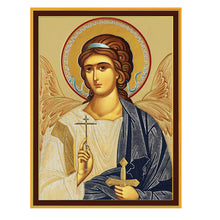 Load image into Gallery viewer, Guardian Angel Icon Box Wooden Rosary Prayer Beads Keepsake Box Religious Christian - Lined With Velvet - High Quality - Religious Gift Idea  5 1/16"
