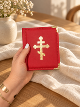Load image into Gallery viewer, Christ the Teacher and Virgin of Kazan  - Display Icon Diptych in Leatherette Like Case For Wedding Travel Home Icon Corner Altar -  5 1/4 Inch Tall - Gold and Silver Foiled icons
