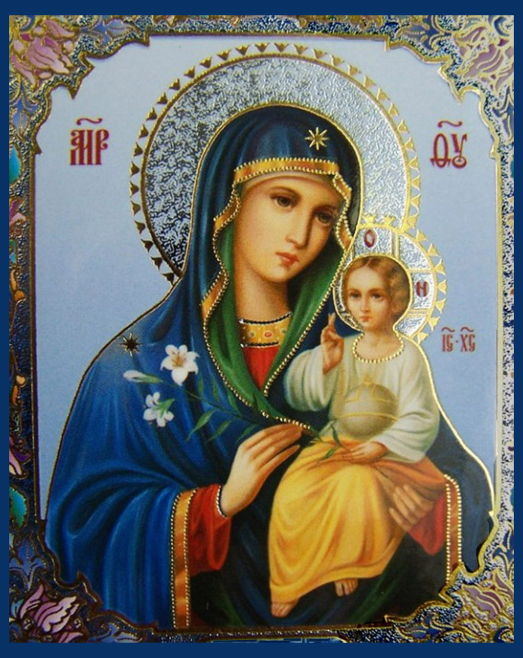 Theotokos Eternal Bloom Icon Cross Stitch Pattern
