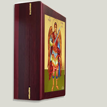 Load image into Gallery viewer, Archangel Michael Icon Gilded Wall Hanging Sacred Framed Icon Box - For Prayer Ropes, Beads, Jewelry Prayer Cards Anything Sacred - Byzantine Greek Icon 7 1/2 Inch

