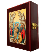 Load image into Gallery viewer, Resurrection Icon  Icon Framed in WALL Hanging Or TABLE  Box - Prayer Ropes, Beads, Jewelry Prayer Cards Anything Sacred - Catholic Orthodox icon  Icon 7 1/2 Inch

