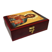 Load image into Gallery viewer, Christ The Teacher GOLD FOIL  Icon Framed in WALL Hanging Or TABLE  Box - Prayer Ropes, Beads, Jewelry Prayer Cards Anything Sacred - Catholic Orthodox icon  Icon 7 1/2 Inch
