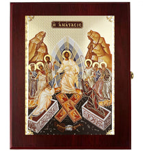 Load image into Gallery viewer, Resurrection Christ' S Descent Into Hell Byzantine Greek Icon TABLE  Box - For Prayer Ropes, Beads, Jewelry Prayer Cards Anything Sacred - Catholic Orthodox icon  Icon 7 1/2 Inch
