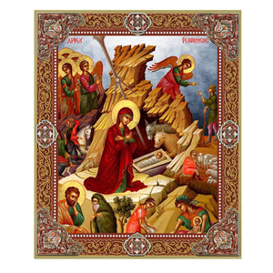 Nativity of Christ Gold Foil Mini Wooden Icon