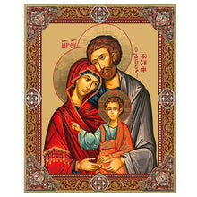 Load image into Gallery viewer, Holy Family Gold Foil Mini Wooden Icon
