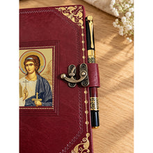 Load image into Gallery viewer, Guardian Angel Prayer Journal with Pen Christian Religious Gift Gratitude Notebook– PU Leather  - 8 7/8"x5 8/8"
