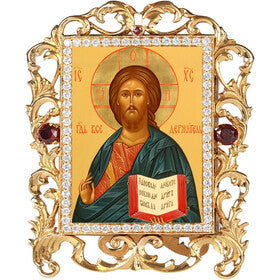 Orthodox Icon Christ The Teacher Jeweled Frame