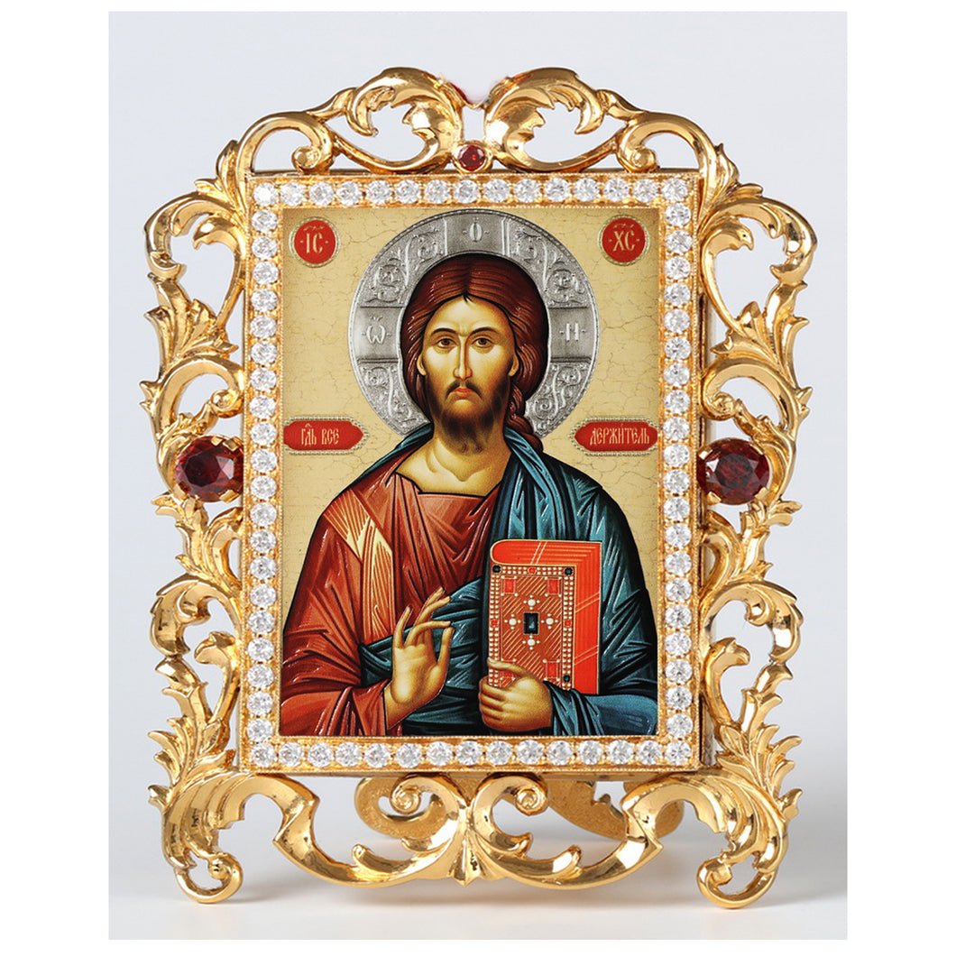 Orthodox Icon Christ The Teacher Jeweled Frame