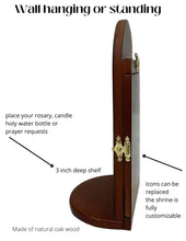 Load image into Gallery viewer, Nativity of Christ Icon in Wooden Shrine for Candle, Holy Water Bottle Holder or Prayer Rope
