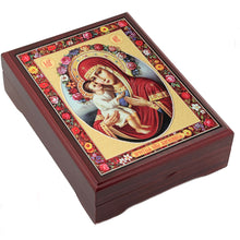 Load image into Gallery viewer, Wooden Icon Box - Madonna and Child Unfading Bloom
