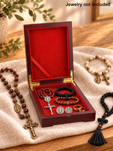 Load image into Gallery viewer, Christ The Good Shepherd Icon Box Wooden Rosary Prayer Beads Keepsake Box Religious Christian - Lined With Velvet - High Quality - Religious Gift Idea  5 1/16"
