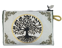 Load image into Gallery viewer, Set of 2 - Tree of Life Pouch With Wooden Prayer Beads 33 Beads - 2 Sided Tapestry  Keepsake Pouch
