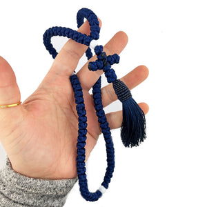 Dark Blue PRAYER ROPE 100 KNOTS Hand Made in Lebanon