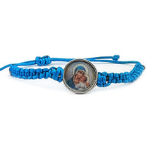 Load image into Gallery viewer, Virgin Mary Prayer Bracelet Hand Made in Lebanon - Blue - Adjustable Fits All
