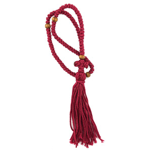 Burgundy PRAYER ROPE 100 KNOTS Hand Made in Lebanon