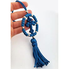 Load image into Gallery viewer, Car Cross Pendant Blue - 38 Knots - Hand Made in Lebanon
