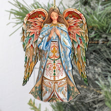 Load image into Gallery viewer, Elegant Angel of Hope Wooden Ornaments by G. DeBrekht
