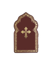 Load image into Gallery viewer, Miniature Church Dome Shape Diptych - Perpetual Help &amp; Guardian Angel - Wooden 4 Inch, Cross on the Front and Back , For Travel or Home Display
