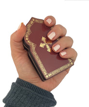 Load image into Gallery viewer, Miniature Church Dome Shape Diptych - Perpetual Help &amp; Guardian Angel - Wooden 4 Inch, Cross on the Front and Back , For Travel or Home Display
