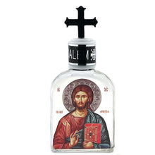 Load image into Gallery viewer, Holy Water Bottle - Glass - Icon of Christ The Teacher - 5 inch
