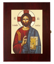 Load image into Gallery viewer, CHRIST BLESSING, PANTOCRATOR GILDED- Byzantine Greek Icon Wall Hanging Icon Box  - Prayer Ropes, Beads, Jewelry Prayer Cards Anything Sacred - Catholic Orthodox icon  Icon 7 1/2 Inch
