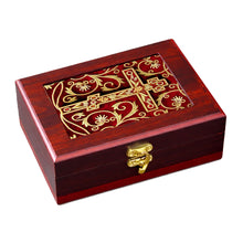 Load image into Gallery viewer, Three Bar Cross Wooden Icon Box Keepsake For Prayer Beads Rosary Jewelry -  Anything Sacred 7 1/2 Inch - Table or Wall Hanging
