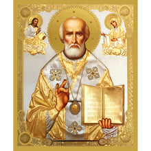 Load image into Gallery viewer, Saint Nicholas Gold Foil Mini Wooden Icon
