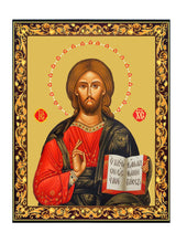 Load image into Gallery viewer, Christ The Teacher Byzantine Gold Foil Wooden Icon 7 1/2 inch, Wall Hanging &amp; Standing
