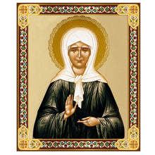 Load image into Gallery viewer, Saint Matrona Gold Foil Mini Wooden Icon
