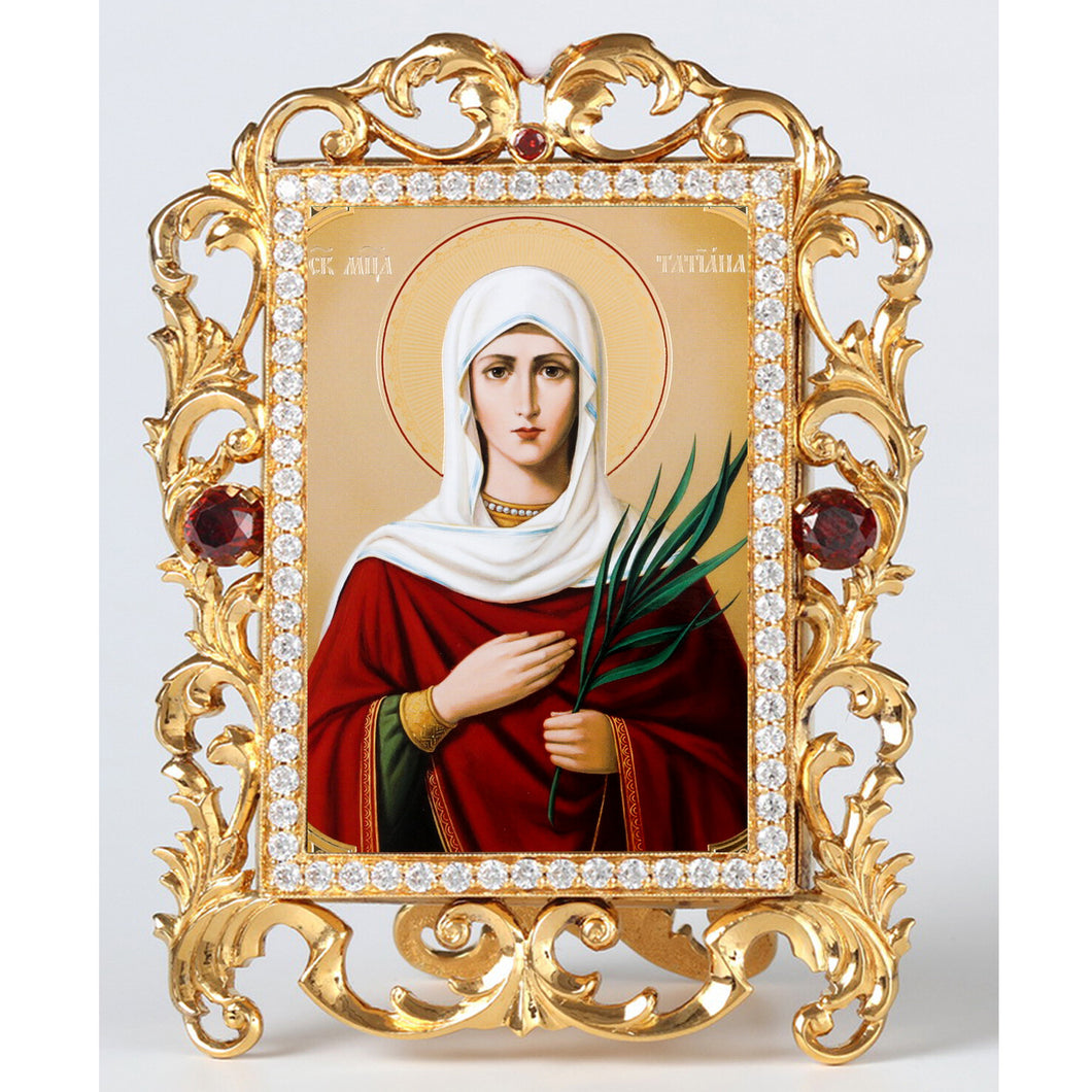 Orthodox Icon Saint Tatiana Jeweled Frame