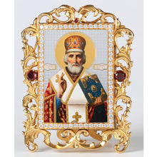 Load image into Gallery viewer, Orthodox Icon Saint St Nicholas Jeweled Frame
