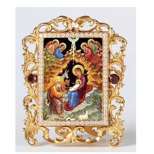 Orthodox Icon Nativity Of Christ Jeweled Frame