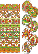 Load image into Gallery viewer, 7 Geometric Style Ukrainian Easter Egg Decorating Wraps
