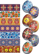 Load image into Gallery viewer, 7 Geometrical and Floral Ornaments Ukrainian Easter Egg Decorating Wraps
