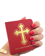 Load image into Gallery viewer, Travel Prayer Book - Traveling Faith: Christ Icon with Prayer in Leatherette Wallet Case
