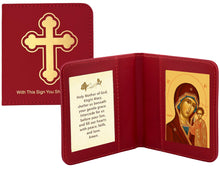 Load image into Gallery viewer, Virgin of Kazan - Travel Prayer Book - Traveling Faith: Virgin Mary Icon with Prayer in Leatherette Wallet Case
