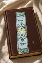 Load image into Gallery viewer, Jesus Prayer Bible Cover Pouch with Matching Bookmark – Set of 2, Three-Bar Cross, ICXC Dove, “Lord Jesus Christ, Son of God, Have Mercy on Me”
