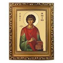 Load image into Gallery viewer, Russian Healer St Saint Panteleimon THE GREAT MARTYR- Gilded - Byzantine Greek Icon
