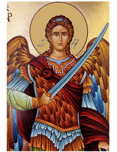 Load image into Gallery viewer, Traveling Icon Diptych - Book-  Saint Archangel Michael &amp; Christ The Teacher
